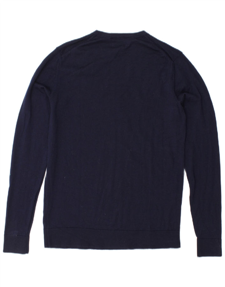 JACK & JONES Herren-Pullover mit Rundhalsausschnitt, Größe S, marineblaue Wolle