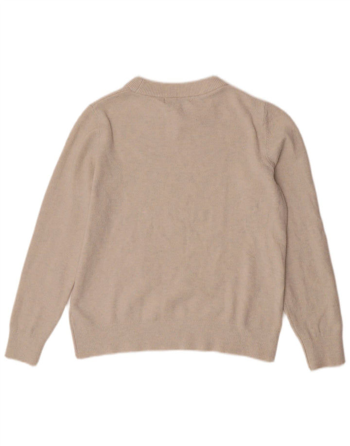 Marks & Spencer Damen-Pullover mit U-Boot-Ausschnitt, Gr. 10, Beige, Polyester