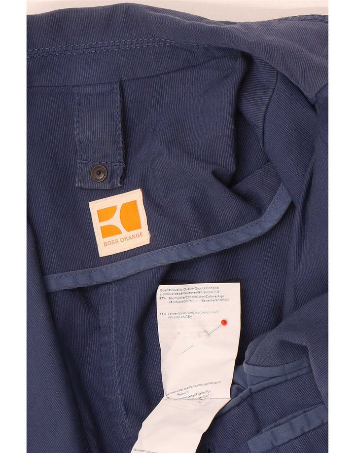 Hugo Boss Herren-Blazer mit 3 Knöpfen, EU 52, XL, blaue Baumwolle