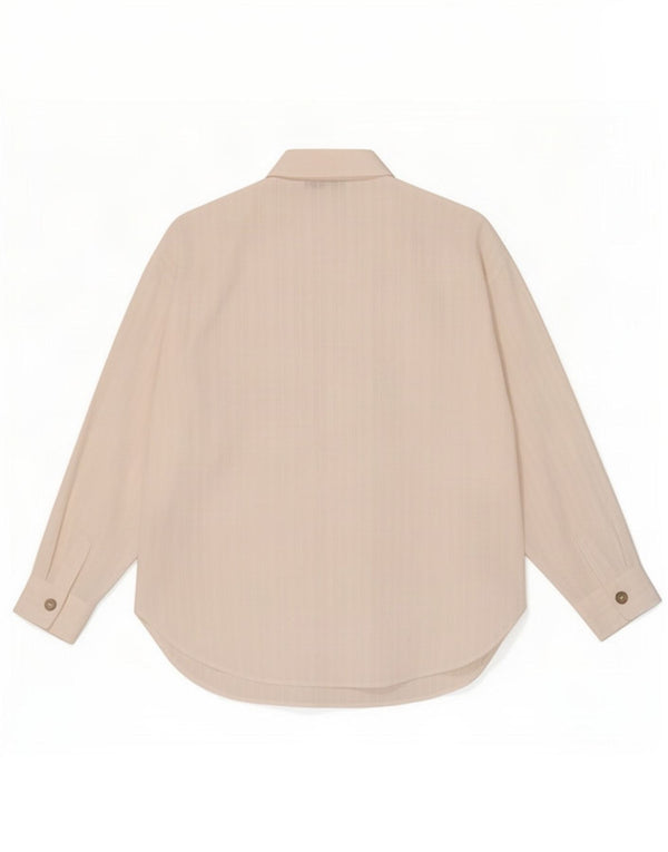 Zara Damen-Oversize-Hemd, UK 10, Größe S, weiße Nadelstreifen-Baumwolle
