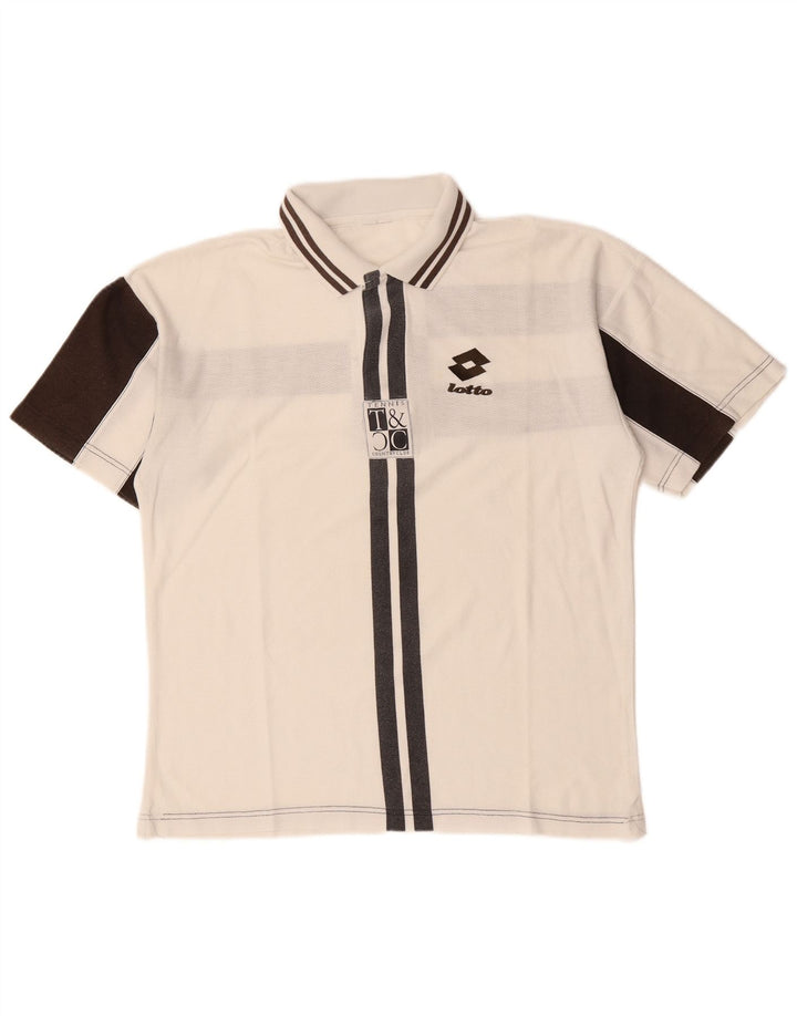 LOTTO Herren-Poloshirt mit Grafik, Mittelweiß, Farbblock