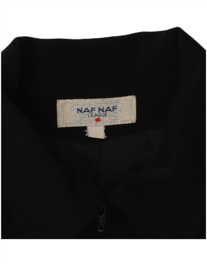 Naf Naf Damen-Blazer mit durchgehendem Reißverschluss, Gr. 10, Größe S, Schwarz, Polyester
