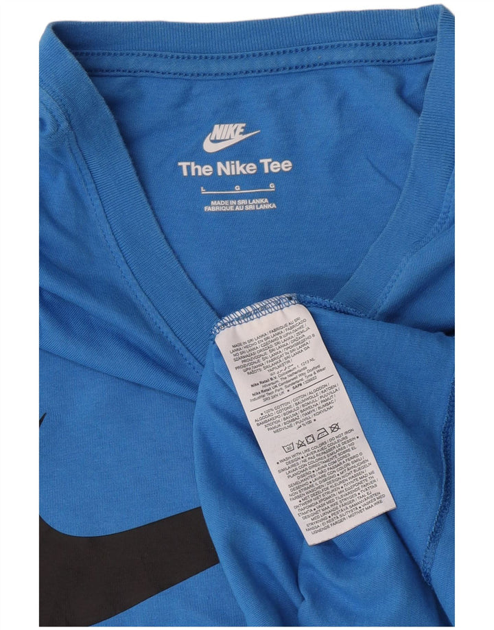 Nike Herren-T-Shirt mit Grafik, Größe L, aus blauer Baumwolle