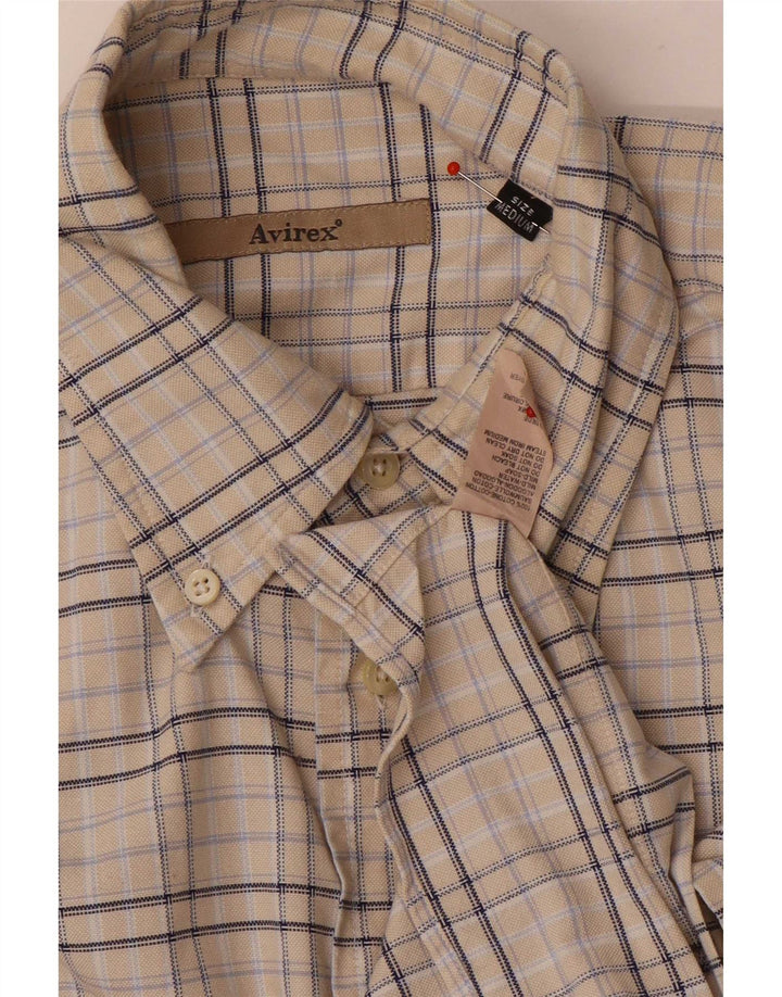 Avirex Herren-Flanellhemd, mittelbeige, karierte Baumwolle