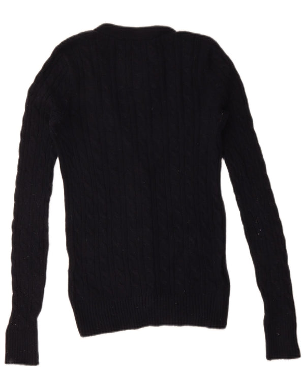 Abercrombie & Fitch Damen-Cardigan-Pullover UK 6 XS Marineblaue Baumwolle