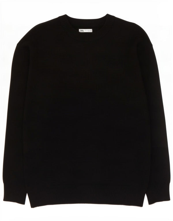 Zara Damen-Pullover mit Rundhalsausschnitt, Gr. 14, mittlere schwarze Viskose