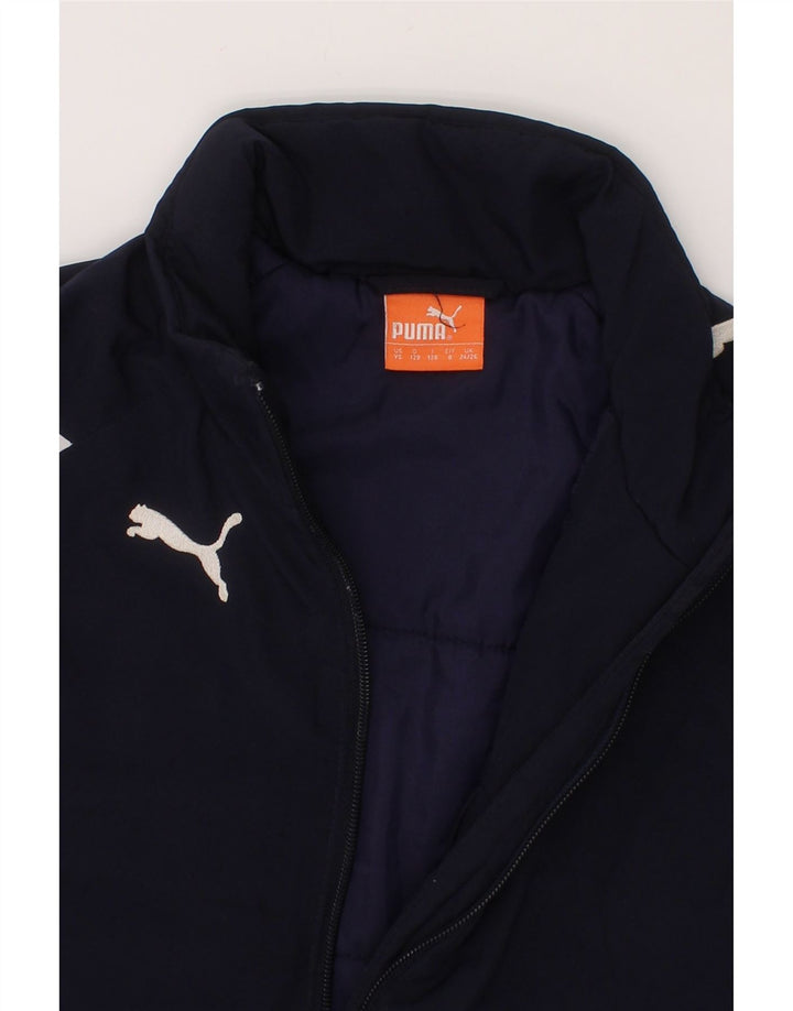 PUMA Boys Windbreaker Jacket 7-8 Years Navy Blue Vintage Puma and Second-Hand Puma from Messina Hembry 