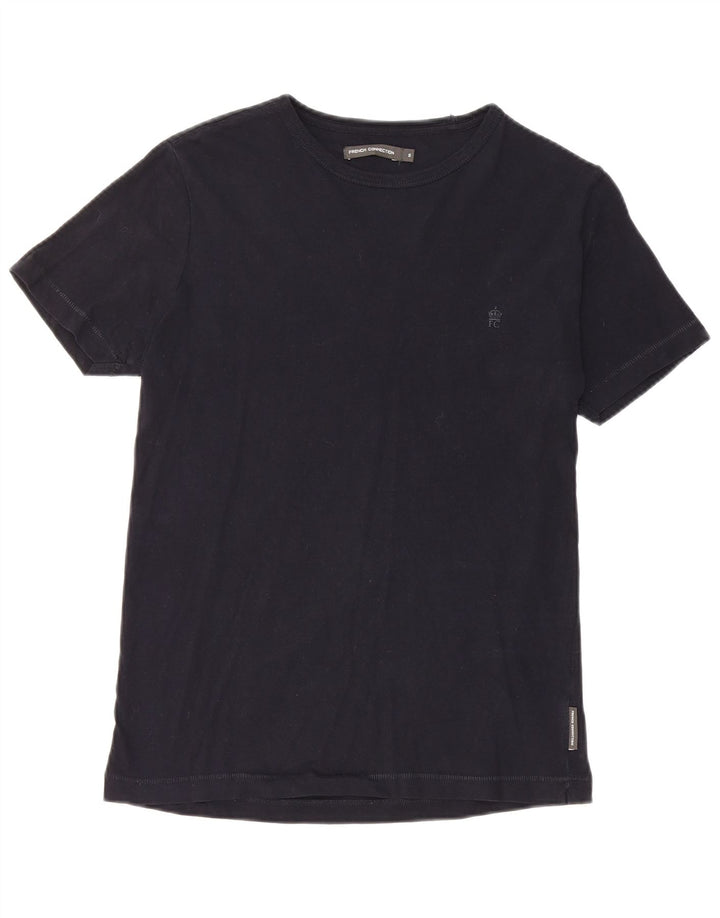 French Connection Herren T-Shirt Top Small aus schwarzer Baumwolle