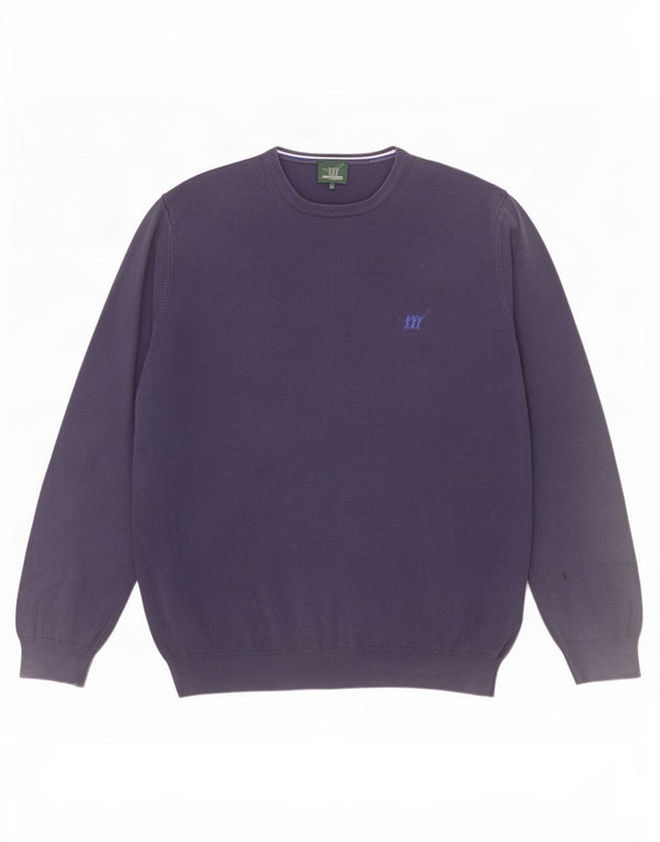 Henry Cottons Herren-Pullover mit Rundhalsausschnitt, XL, marineblaue Baumwolle