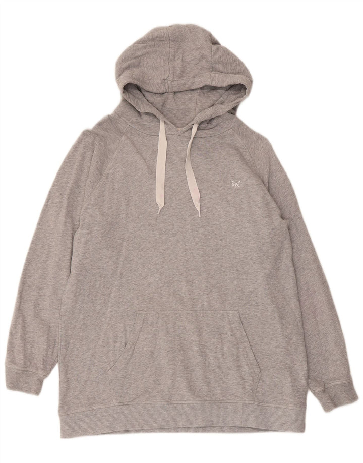 Crew Clothing Herren-Kapuzenpullover aus mittelgrau gesprenkelter Baumwolle