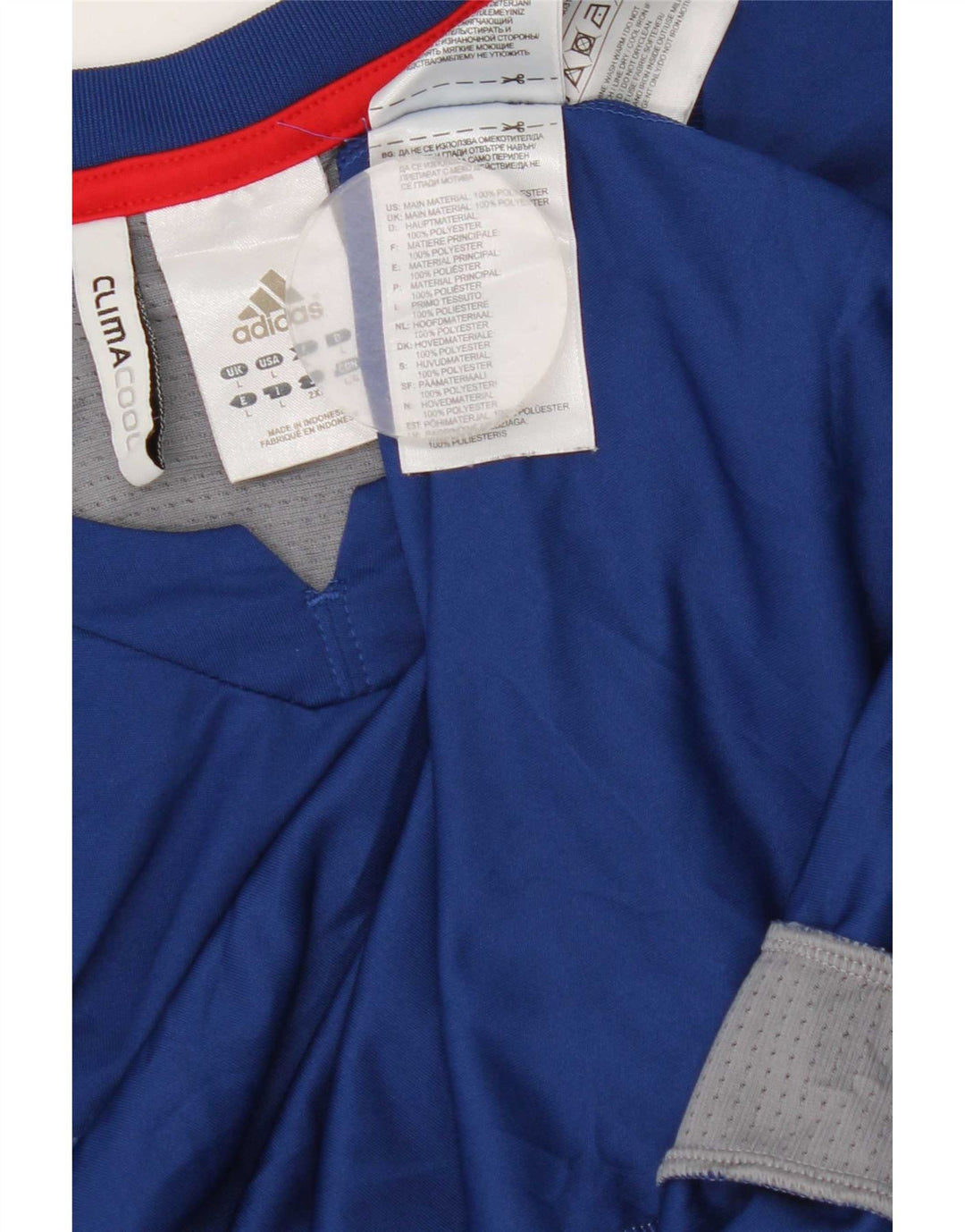 Adidas Herren Climacool T-Shirt Top, großes blaues Farbblock-Polyester