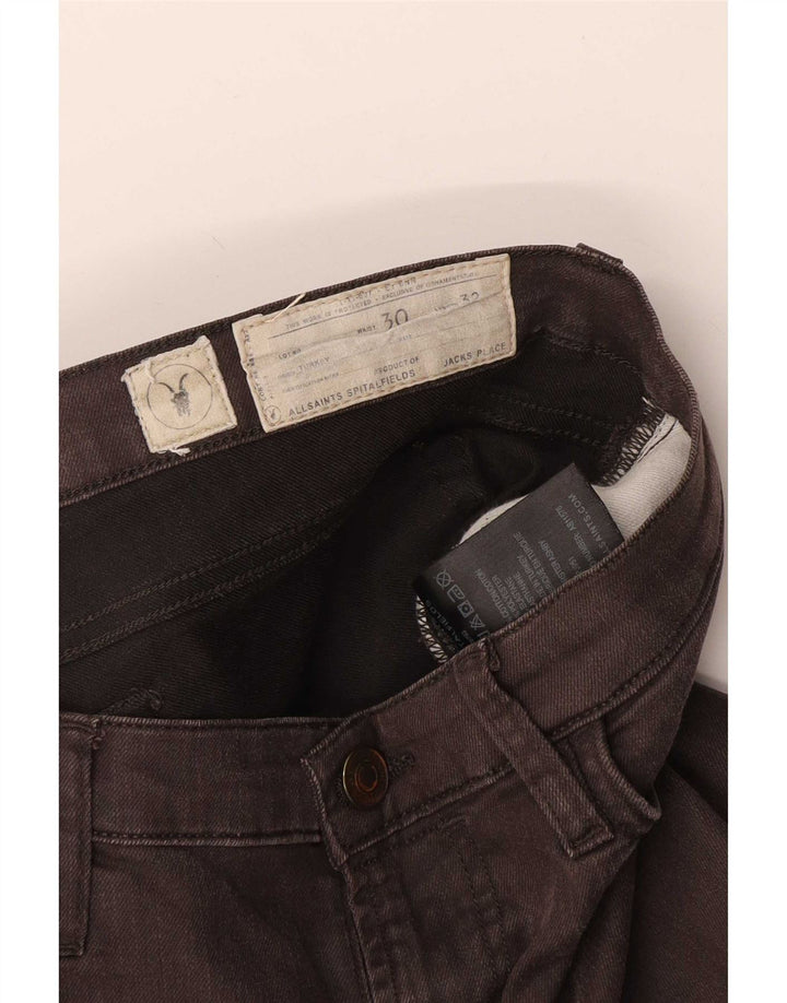 All Saints Damen Slim Jeans W30 L32 Braune Baumwolle