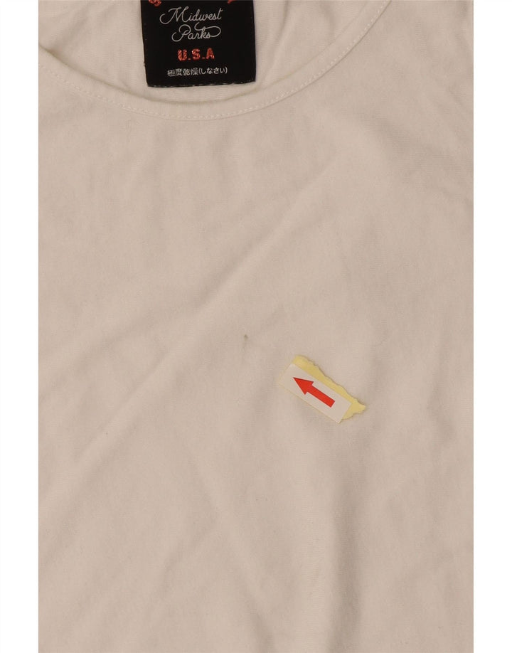 Superdry Damen-T-Shirt mit normaler Passform, UK 6 XS, gebrochen weiße Baumwolle