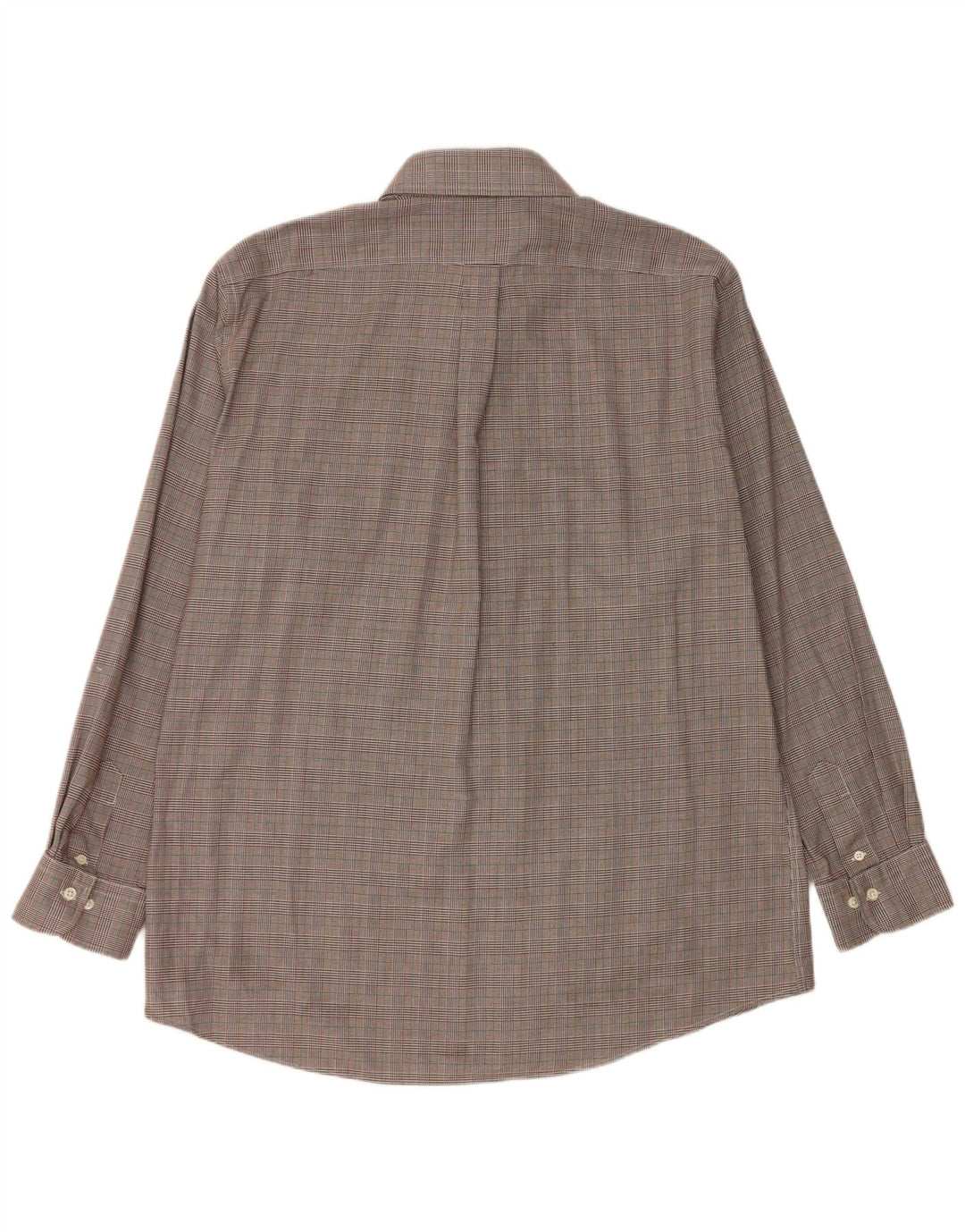 Ralph Lauren Herren-Hemd, tailliert, Größe 17 43 XL, brauner Hahnentrittmuster