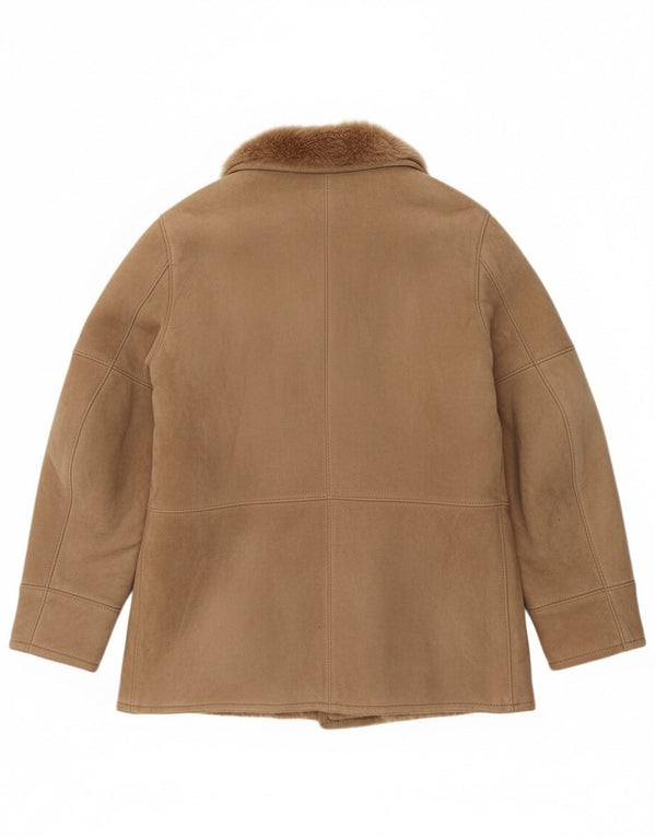 Vintage Herren Shearling Jacke IT 52 XL Braun Shearling