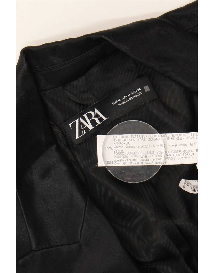 Offene Blazerjacke für Damen von Zara, UK 14, mittlere schwarze Viskose