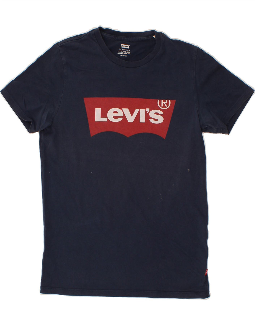 LEVI'S Mens Graphic T-Shirt Top XS Navy Blue Vintage Levi's and Second-Hand Levi's from Messina Hembry 