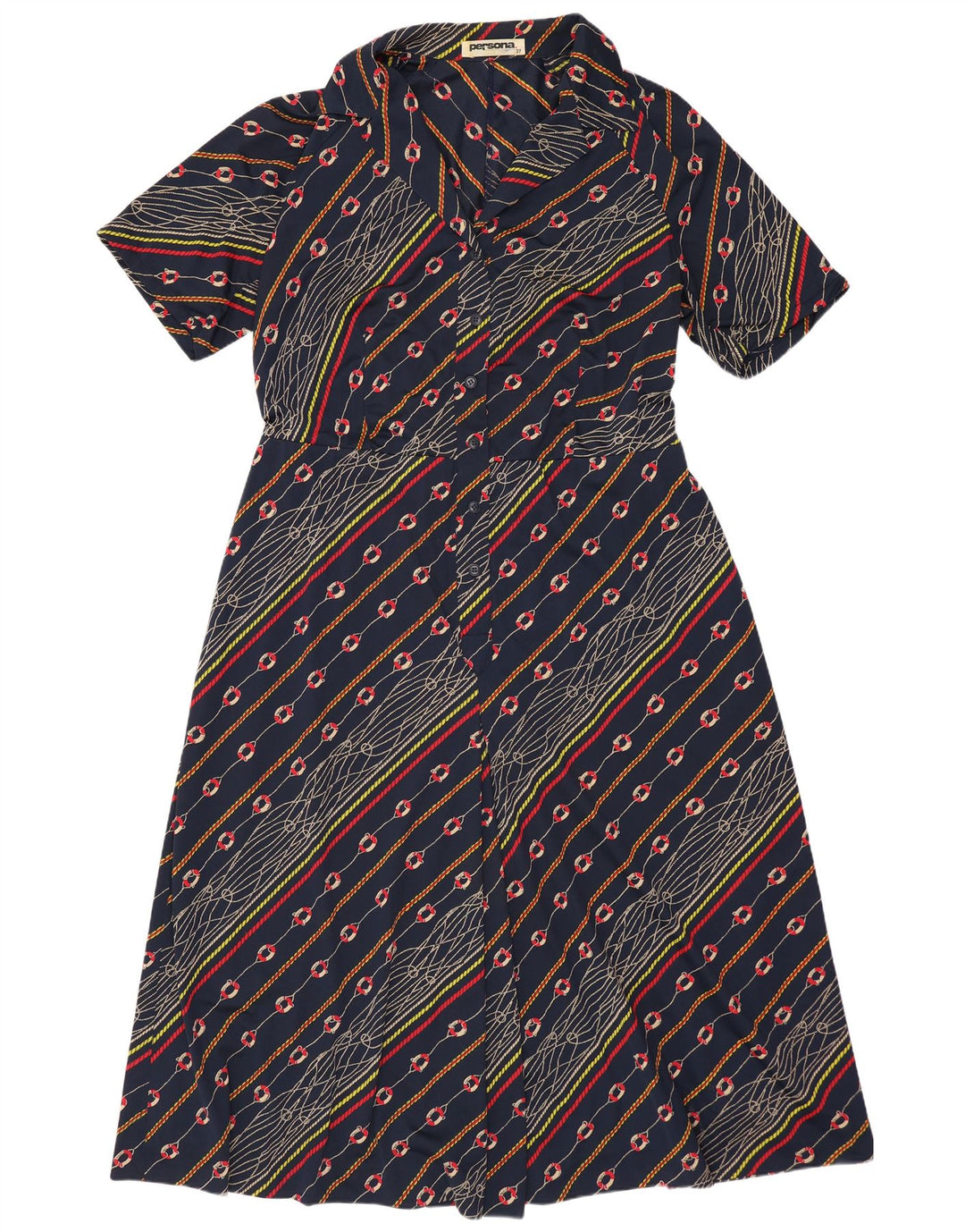 Persona Damen-Kleid in Übergröße, A-Linie, Größe 27, XL, Marineblau, Polyamid