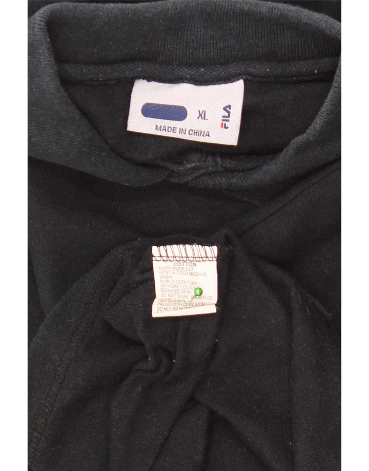 Fila Herren Poloshirt XL Schwarz Baumwolle