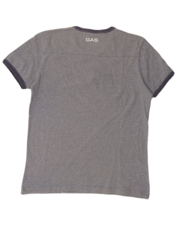 Gas Damen Grafik T-Shirt Top UK 14 Mittelgrau
