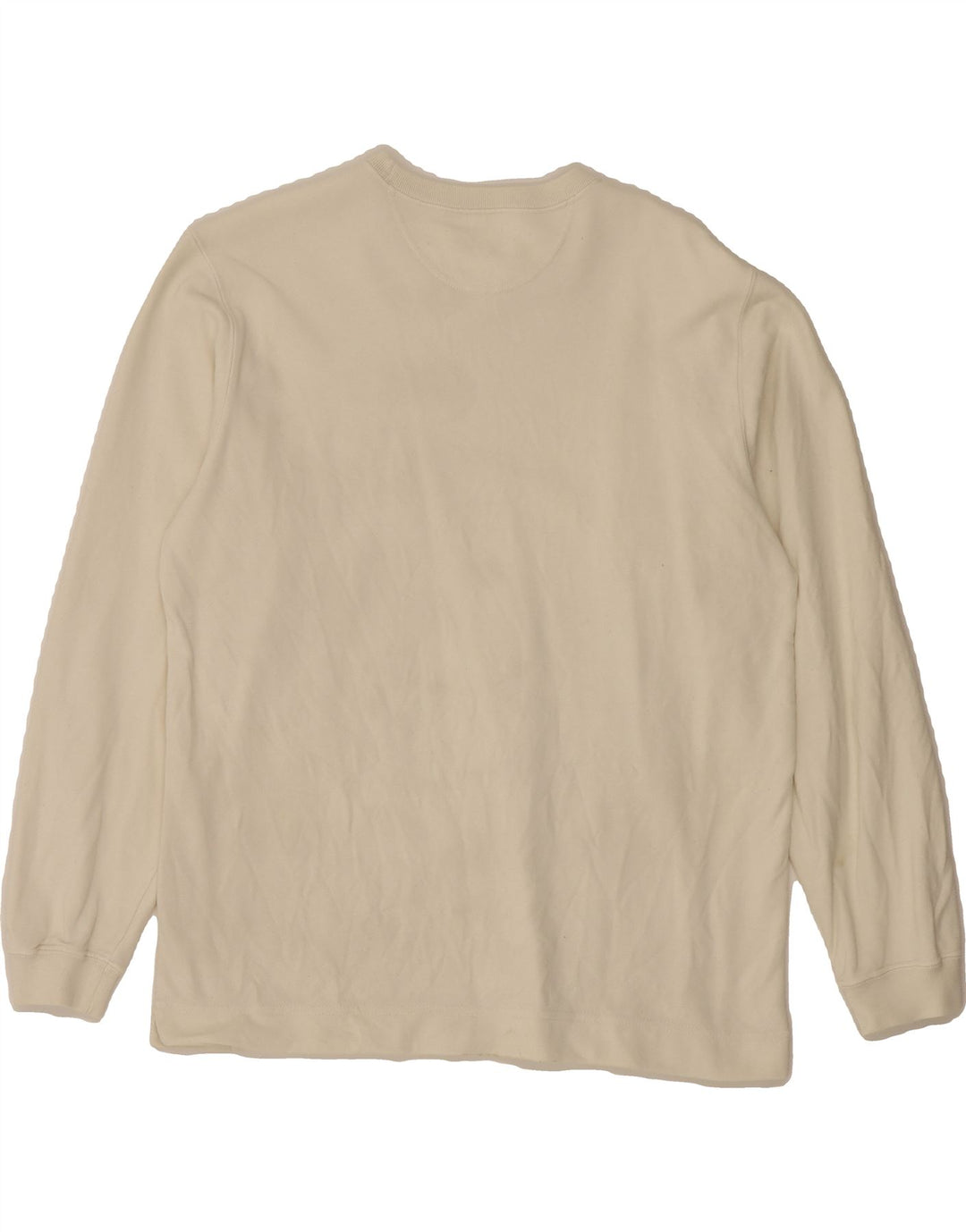 CHAMPION Womens Top Long Sleeve UK 14 Medium Off White Cotton Vintage Champion and Second-Hand Champion from Messina Hembry 