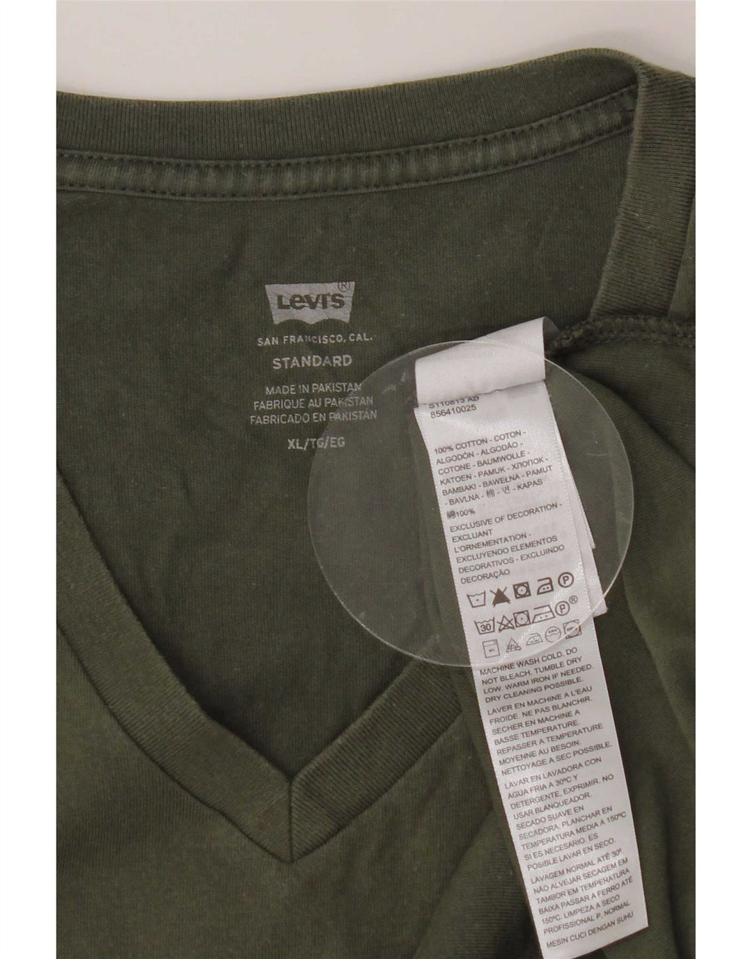 Levi's Herren Standard T-Shirt Top XL Khaki Baumwolle