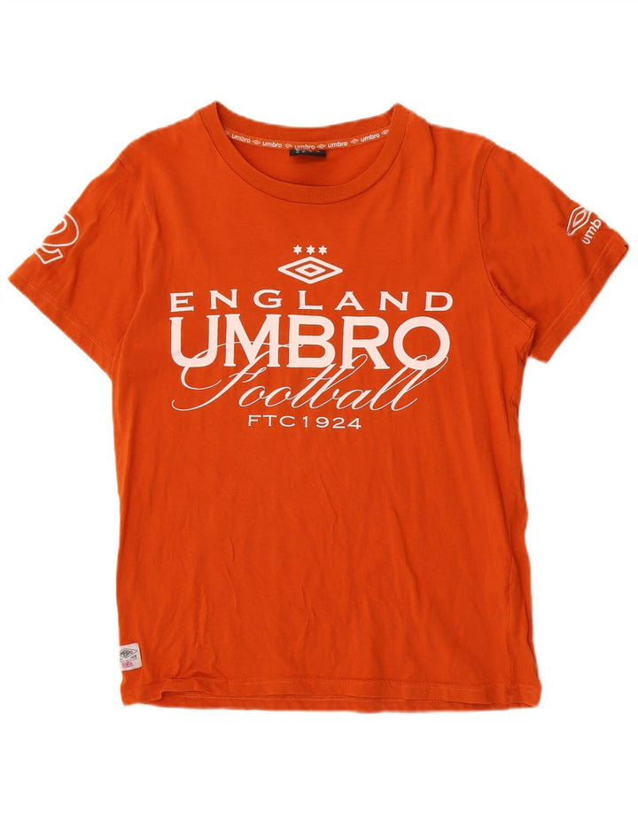 Umbro Herren Grafik-T-Shirt-Oberteil aus mitteloranger Baumwolle