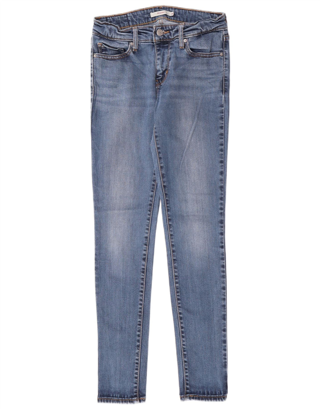 LEVI'S Damen 711 Skinny Jeans W26 L30 Blaues Lyocell