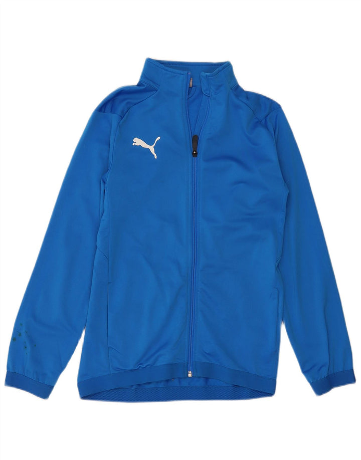 Puma Jungen Trainingsanzug Top Jacke 13-14 Jahre Blaues Polyester