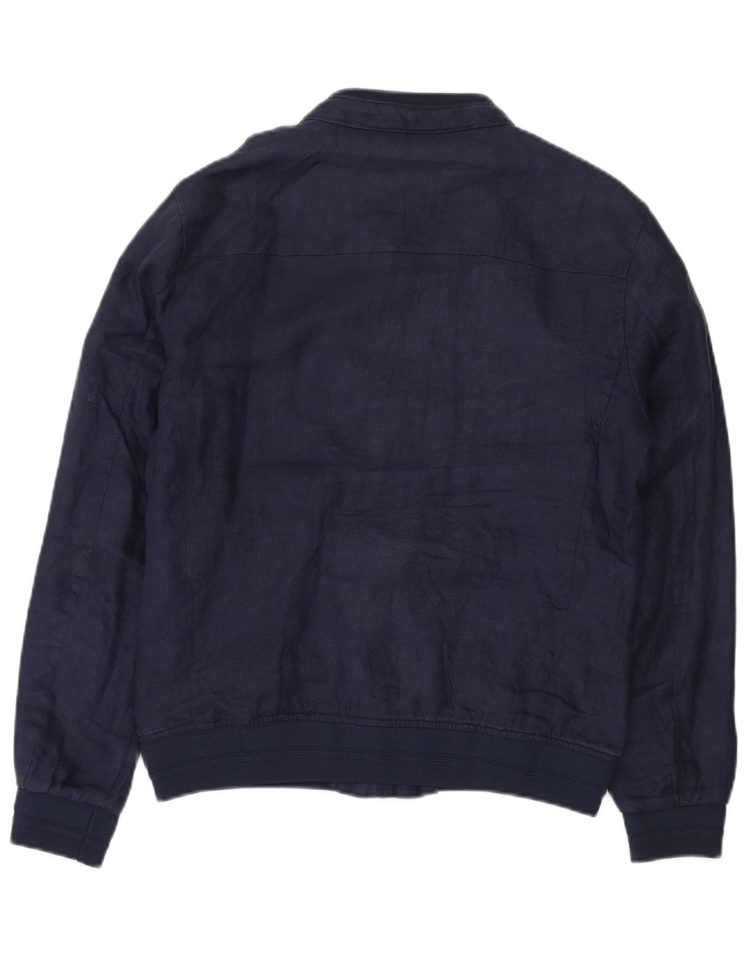 Zara Herren Bomberjacke UK 40 Large Marineblaues Leinen