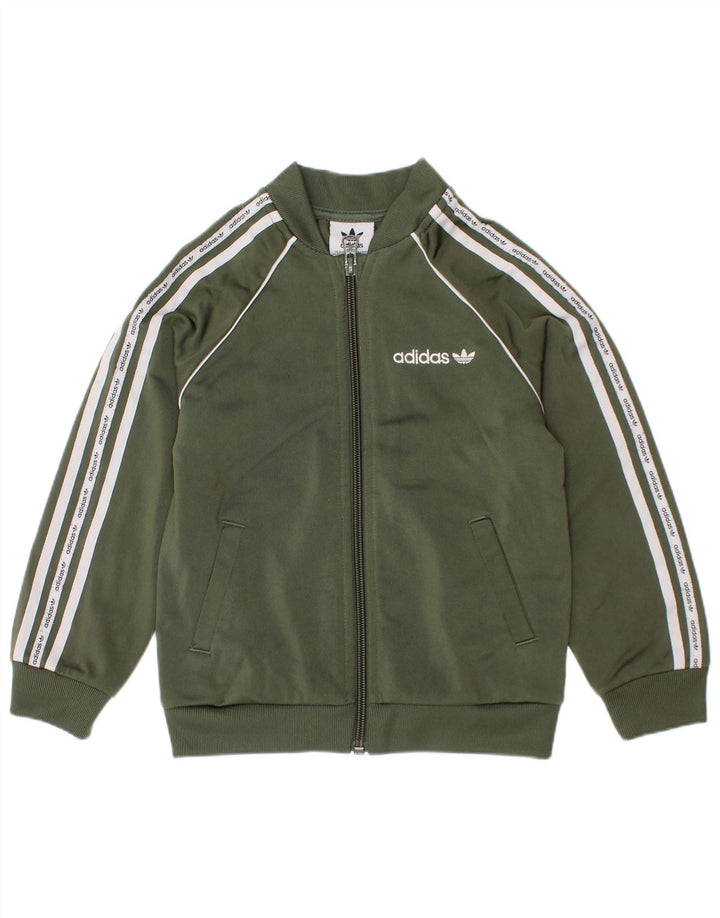 Adidas Mädchen Grafik-Trainingsanzug-Top-Jacke, 2–3 Jahre, grünes Polyester