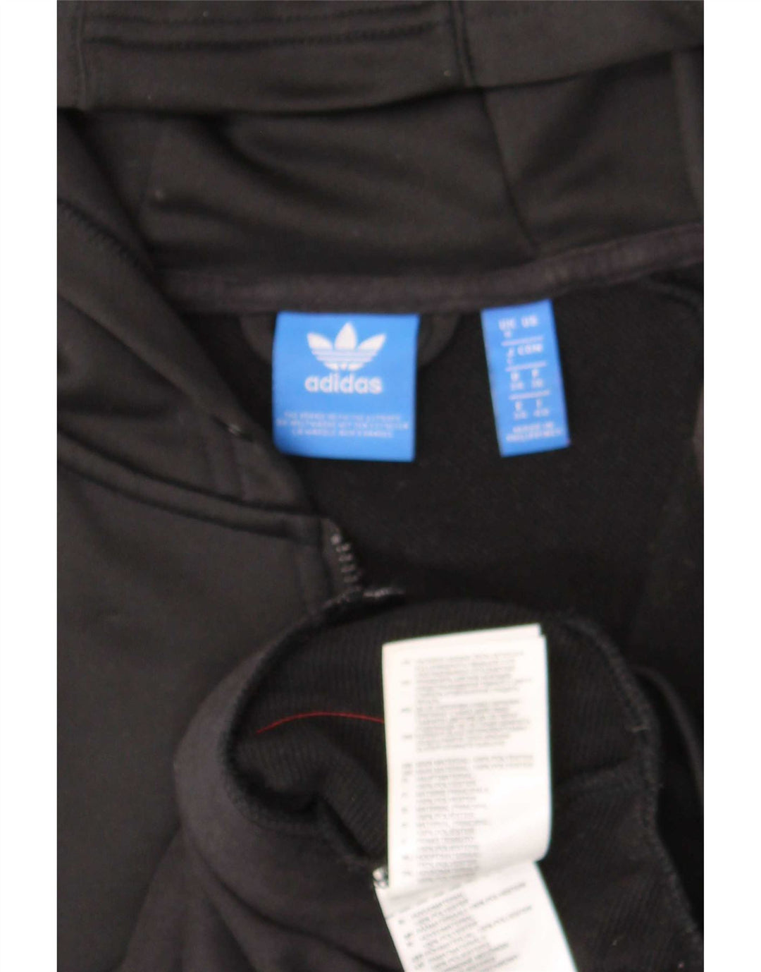 Adidas Damen Zip Hoodie Pullover UK 8 Small Schwarz Polyester