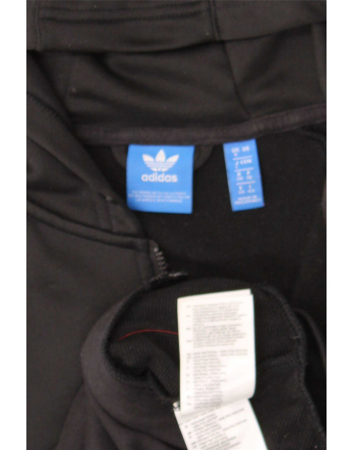 Adidas Damen Zip Hoodie Pullover UK 8 Small Schwarz Polyester