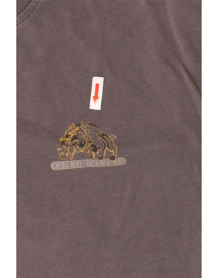 Reebok Herren Graphic Top Langarm mittelgraue Baumwolle