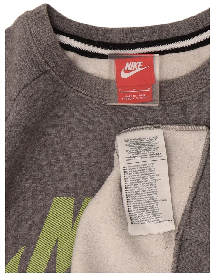 NIKE Herren-Sweatshirt mit Grafik, Größe S, Grau, Colourblock-Baumwolle