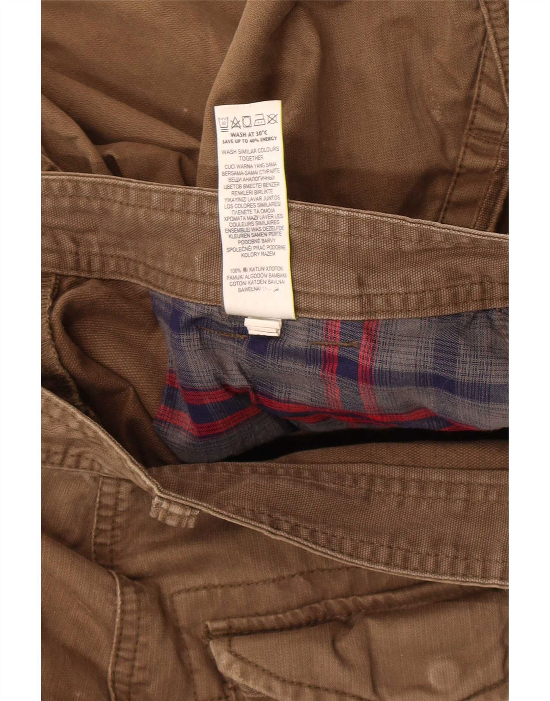 Marks & Spencer Herren Gerade Cargo-Hosen W30 L29 Khaki Baumwolle