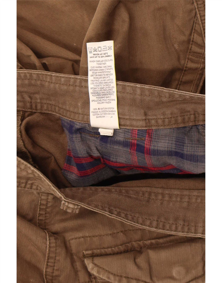 Marks & Spencer Herren Gerade Cargo-Hosen W30 L29 Khaki Baumwolle