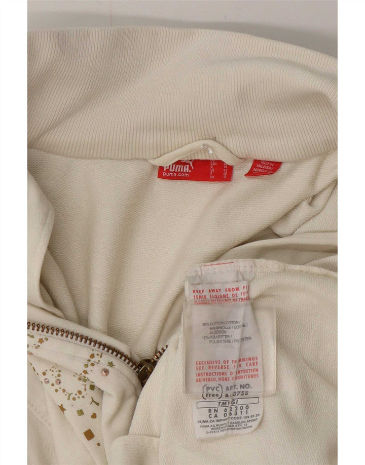 Puma Womens Graphic Trainingsanzug Top Jacke UK 12 Mittelweiß Farbblock
