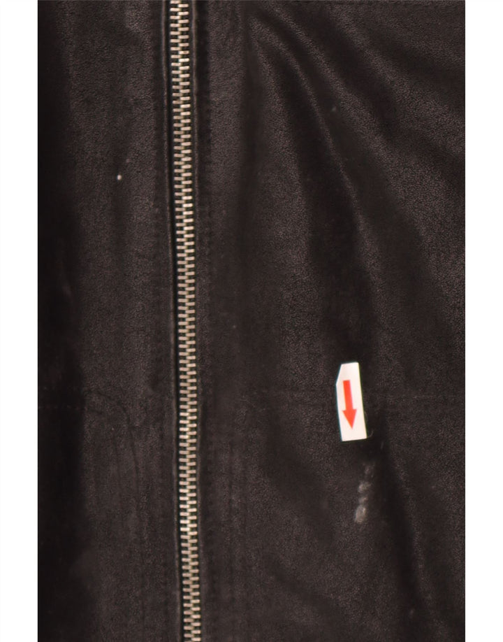 CLOCK HOUSE Herren-Leder-Bikerjacke, Größe 40, großes schwarzes Leder