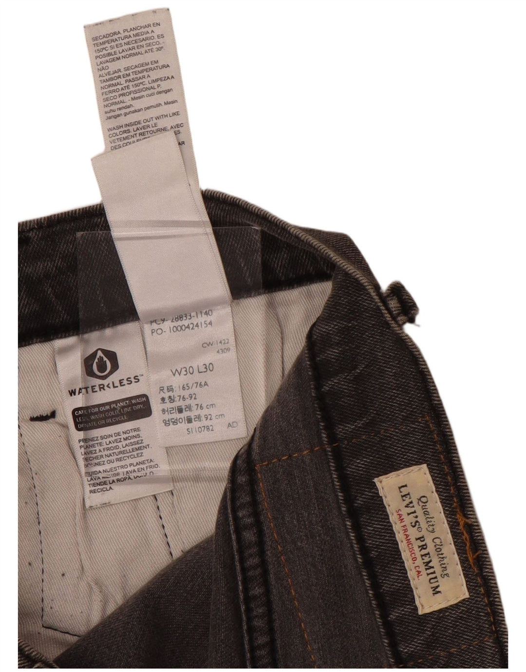 LEVI'S Herren 512 Slim Tapered Jeans W30 L30 Graue Baumwolle