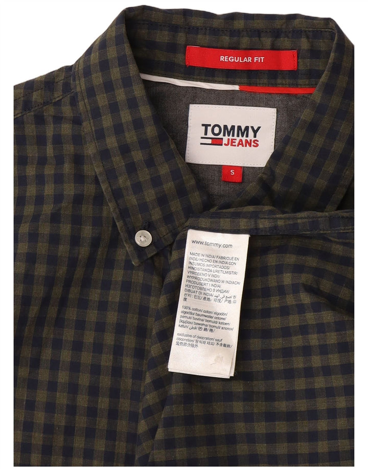 Tommy Hilfiger Herren-Hemd mit normaler Passform, klein, marineblau, Gingham-Baumwolle