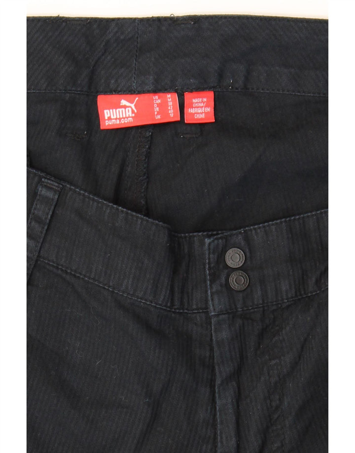 PUMA Womens Casual Shorts UK 12 Medium W32 Black Pinstripe Vintage Puma and Second-Hand Puma from Messina Hembry 