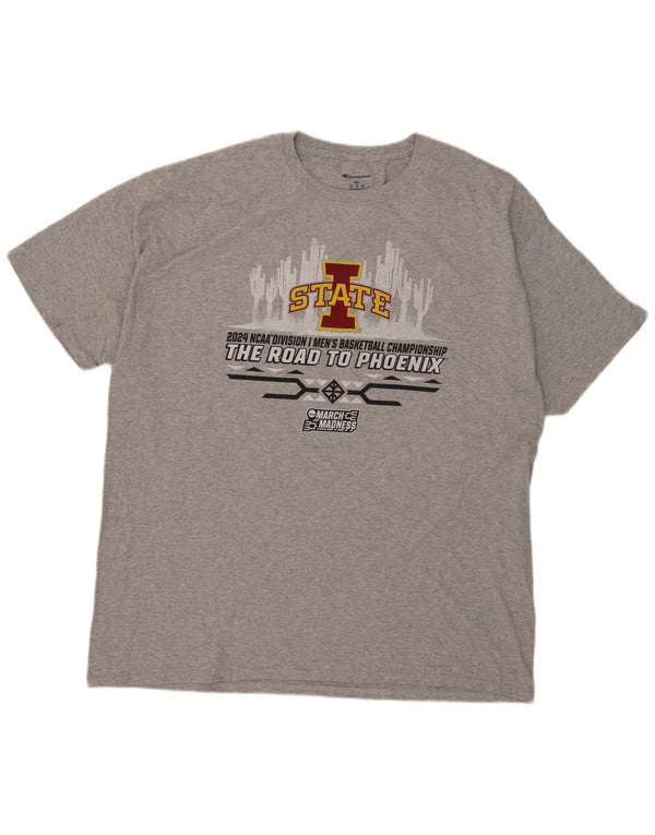 Champion Herren Lowa State Cyclones Graphic T-Shirt Top 2XL Grau Baumwolle