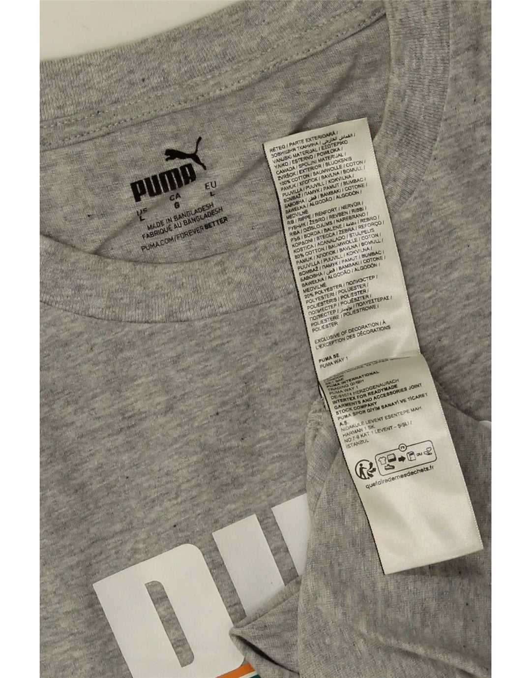 Puma Herren-T-Shirt mit Grafik, groß, aus grauer Baumwolle