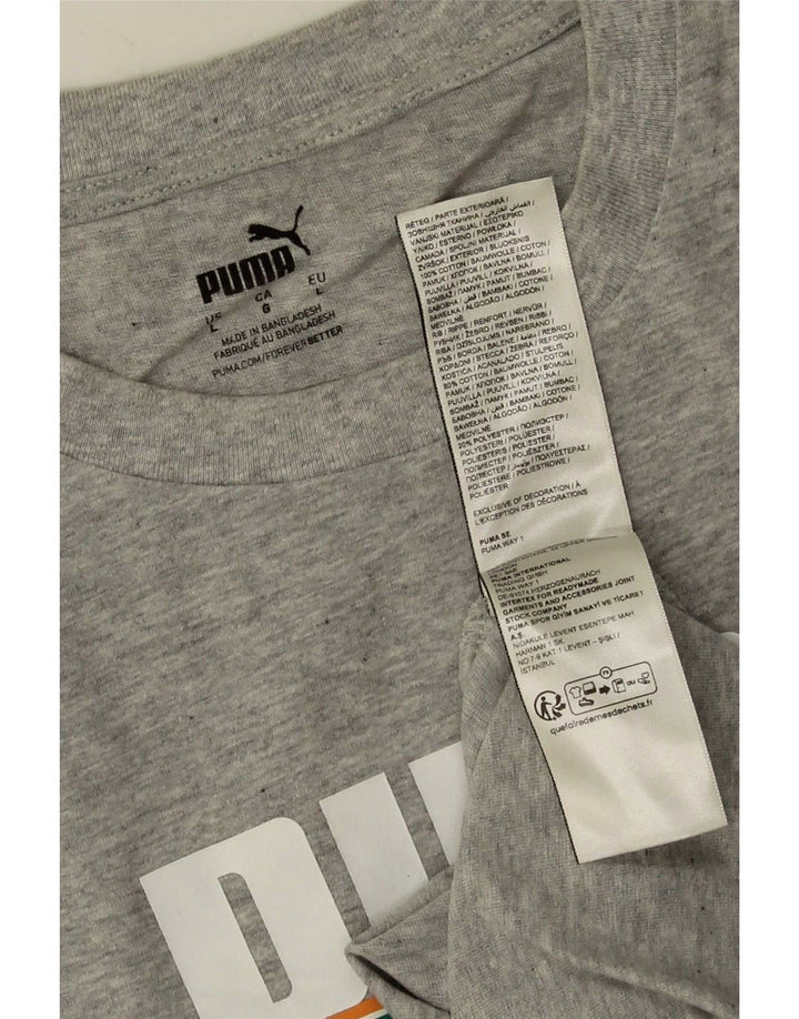 Puma Herren-T-Shirt mit Grafik, groß, aus grauer Baumwolle