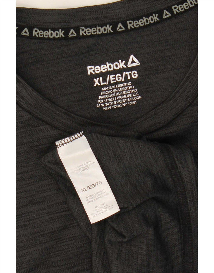 Reebok Herren T-Shirt Top XL Grau geflecktes Polyester