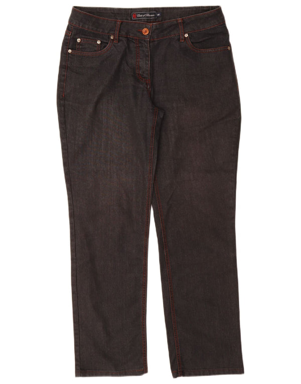 Conte of Florence Damen Straight Jeans IT 44 Medium W32 L29 Graue Baumwolle