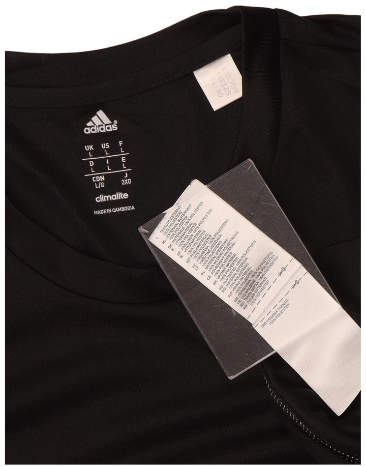 ADIDAS Herren Climalite T-Shirt Top Large Schwarz Polyester