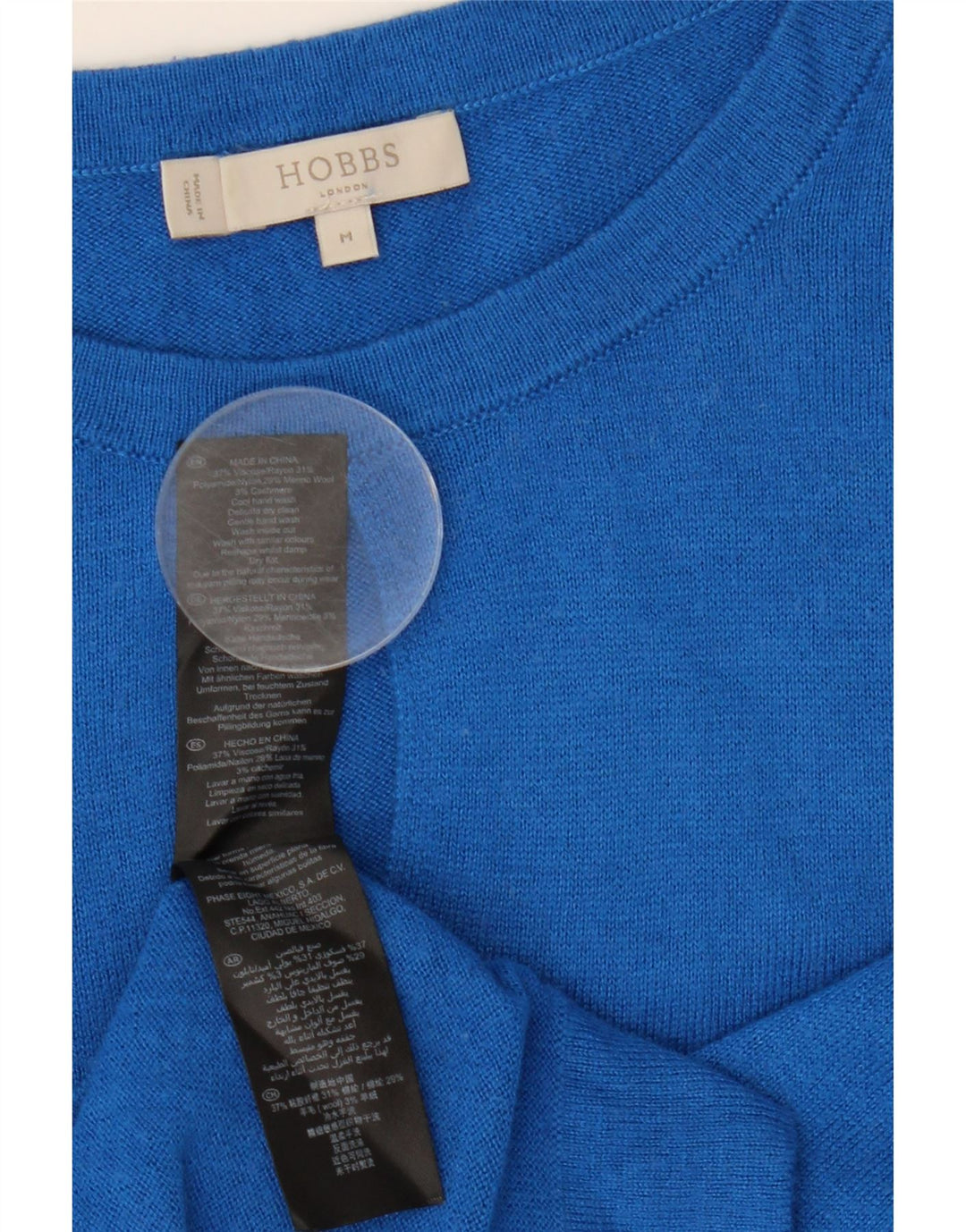 Hobbs Damen-Pullover mit U-Boot-Ausschnitt, UK 12, mittelblaue Viskose
