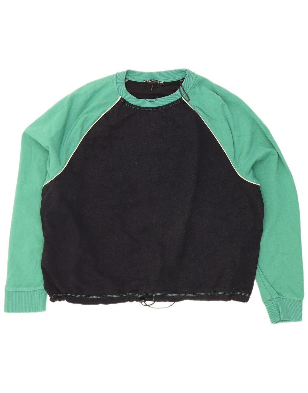 Zara Damen-Sweatshirt in Übergröße, Gr. 10, Größe S, Schwarz, Farbblock